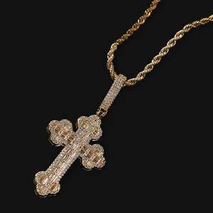 Gold Cross Necklace With Rope A 41 F